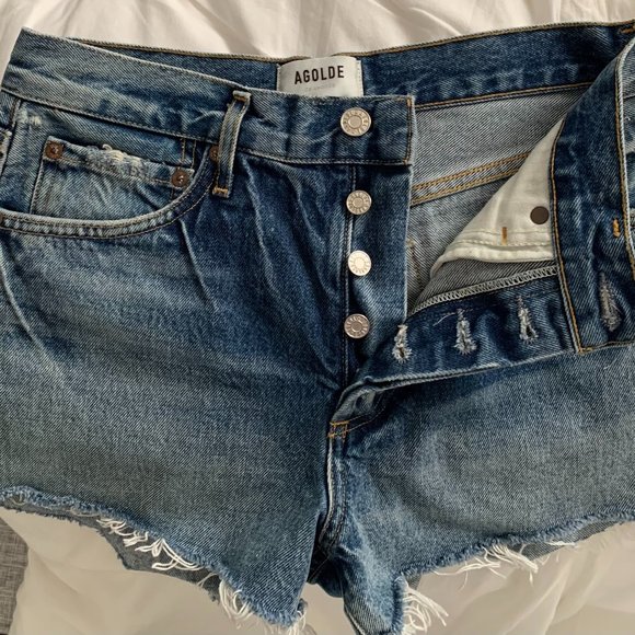 Agolde Parker Denim Shorts - Picture 2 of 5